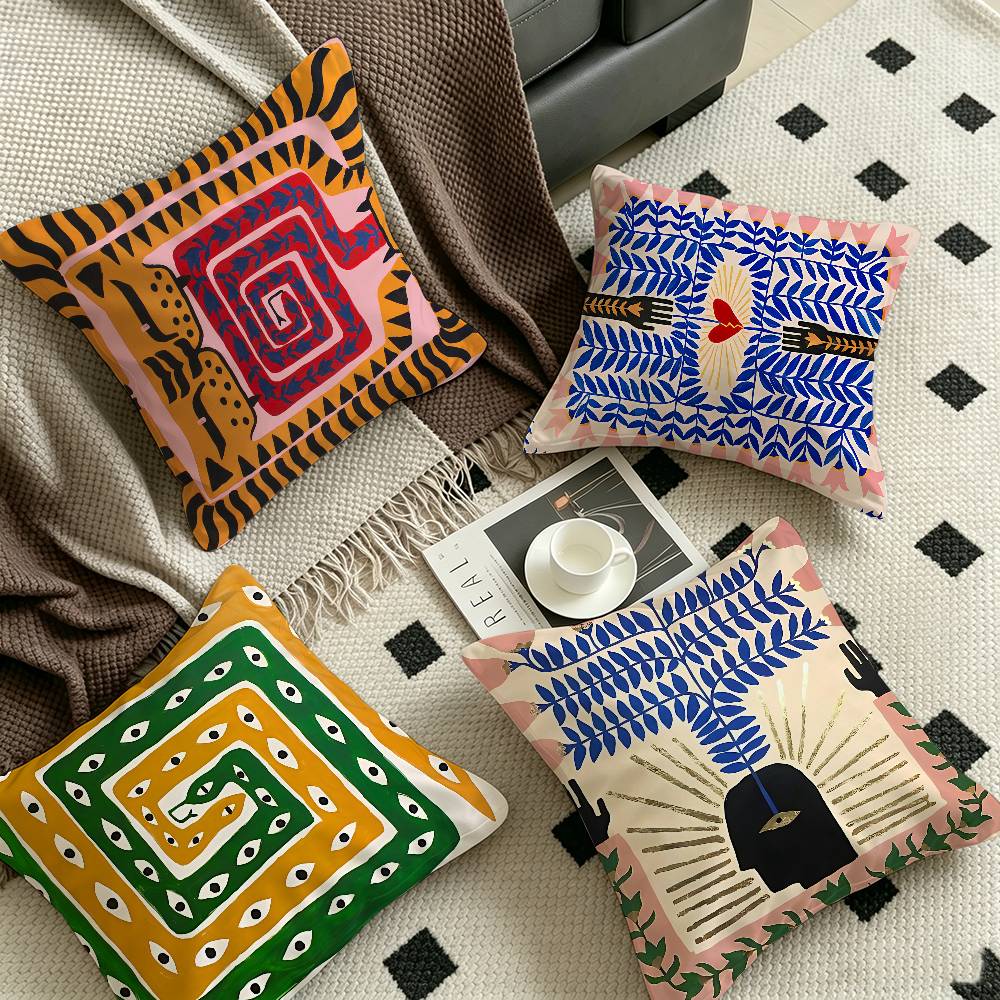Home Textiles Egypt - غطاء وسادة مطبوع بتصميم نمر ملون