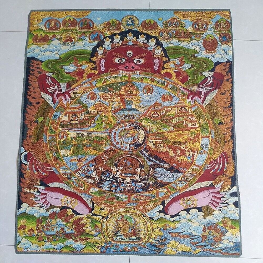 Home Textiles China - لوحة حريرية بوذية للحماية، ديكور جداري