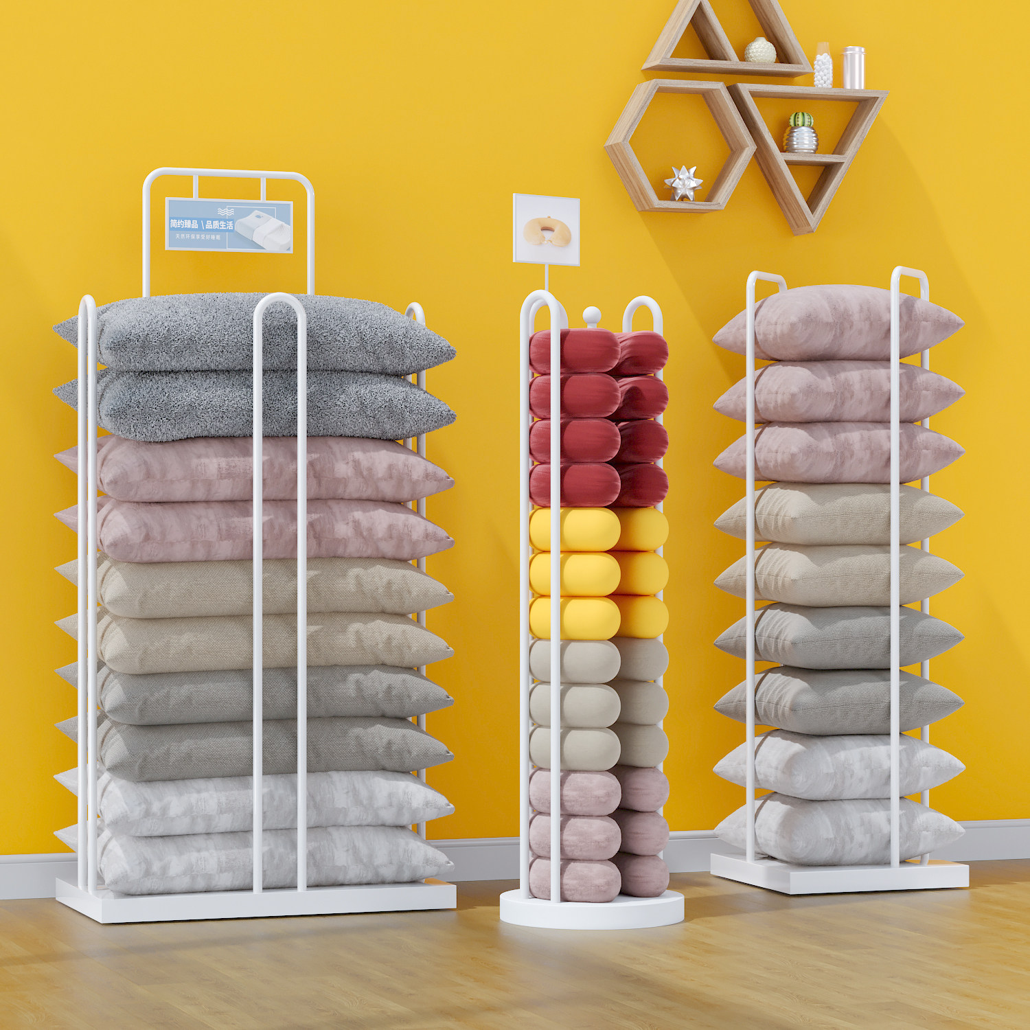 Home Textiles Factory - رف عرض للمنسوجات المنزلية، رف تخزين