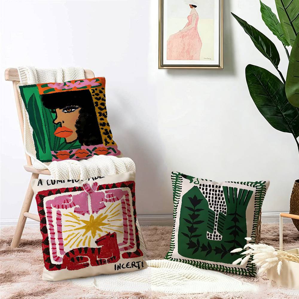 Home Textiles Egypt - غطاء وسادة بتصميم تجريدي لمصر القديمة