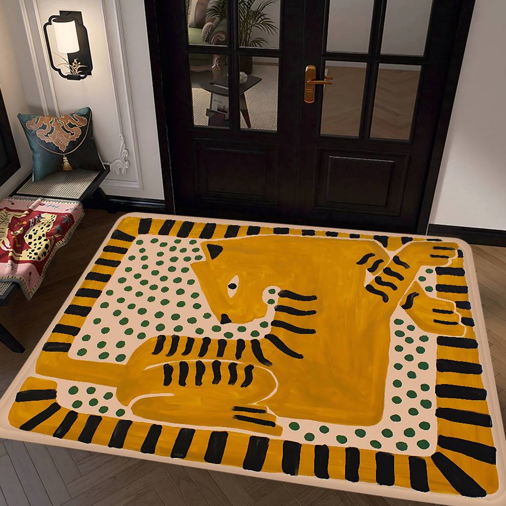 Home Textiles Egypt - سجادة باب بنمط النمر والنمر الأفريقي