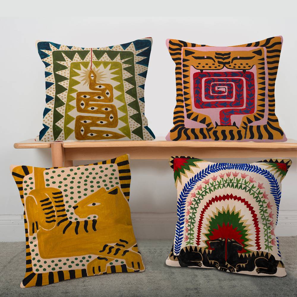 غطاء وسادة بتصميم نمر وفهد ملو - مراجعة Home Textiles Egypt وسعره