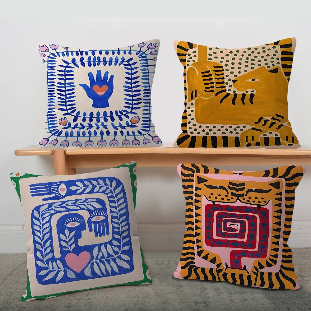 غطاء وسادة بتصميم النمر والنمر - مراجعة Home Textiles Egypt وسعره